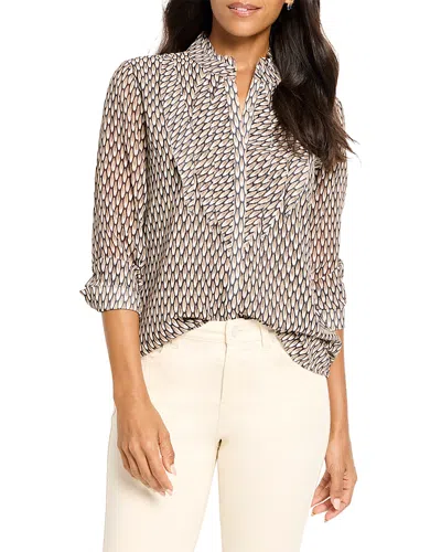Nic + Zoe Nic+zoe Abstract Dot Falling Chiffon Top In Multi