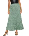 Nic + Zoe Abstract Dot Skirt In Green Multi In Green