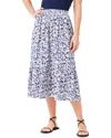 Nic + Zoe Nic+zoe Abstract Ikat Tiered Midi Skirt