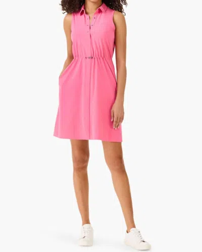 NIC + ZOE ACTIVE TECH STRETCH COLLARED DRESS IN PURE PINK