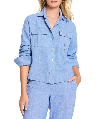 NIC + ZOE NIC+ZOE ALL-AROUND LINEN-BLEND SHIRT JACKET