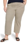 Nic + Zoe Nic+zoe All Day Stripe Crop Wide Leg Pull-on Jeans In Gold
