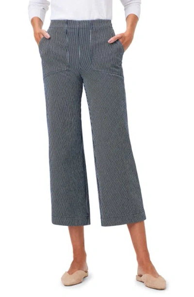 Nic + Zoe Nic+zoe All Day Stripe Wide Leg Jeans In Indigo Multi