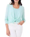 Nic + Zoe Three Way Cardy In Seafoam