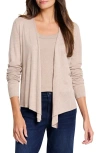 Nic + Zoe Nic+zoe All Year 4-way Sweater Women's Small Beige Cotton Blend Cardigan Jdm351 In Malt