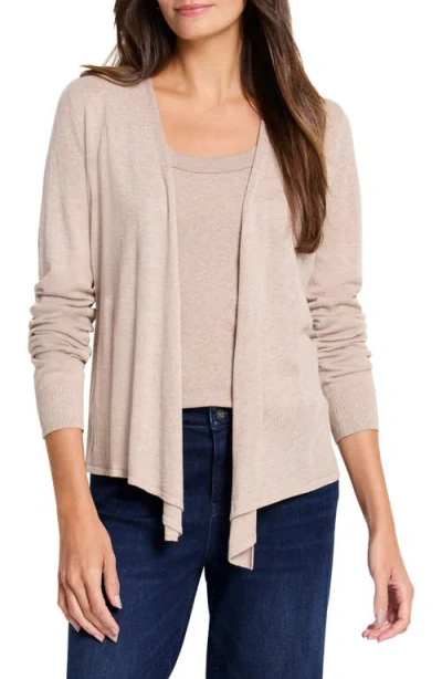 Nic + Zoe Nic+zoe All Year 4-way Sweater Women's Small Beige Cotton Blend Cardigan Jdm351 In Beige