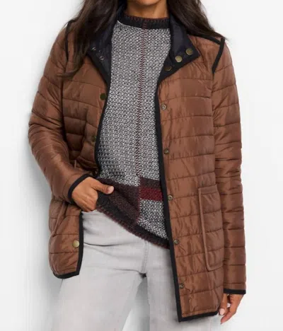 NIC + ZOE ALLOVETTE REVERSIBLE PUFFER JACKET IN BROWN MULTI