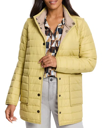 Nic + Zoe Nic+zoe Petite Allovette Reversible Puffer Jacket In Yellow Multi