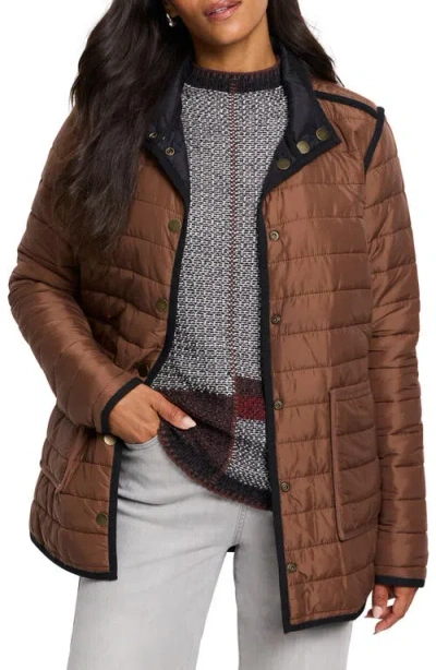 Nic + Zoe Allovette Reversible Puffer Jacket In Brown Multi