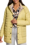Nic + Zoe Nic+zoe Petite Allovette Reversible Puffer Jacket In Yellow Multi