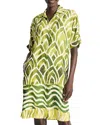 Nic + Zoe Nic+zoe Abstract Print Shift Dress In Green Multi