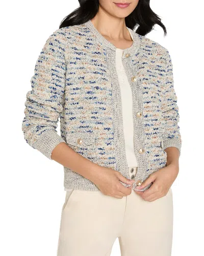 Nic + Zoe Nic+zoe Always Shining Knit Jacket In Bux-blue Mix