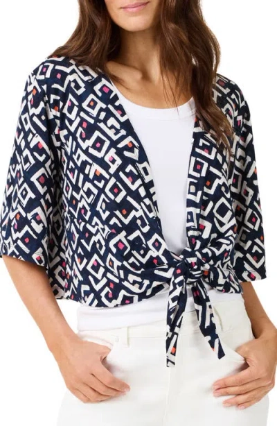 Nic + Zoe Nic+zoe Indigo Angles Four Way Cardigan In Indigo Multi