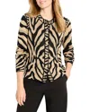 Nic + Zoe Nic+zoe Animal Jacquard Cardigan In Multi