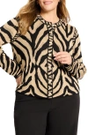 Nic + Zoe Nic+zoe Animal Print Cardigan In Multi