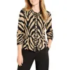 Nic + Zoe Nic+zoe Animal Print Jacquard Cardigan In Multi