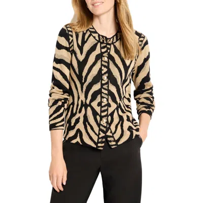 Nic + Zoe Nic+zoe Animal Print Jacquard Cardigan In Multi