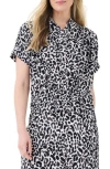 Nic + Zoe Animal Print Peplum Top In Black Multi
