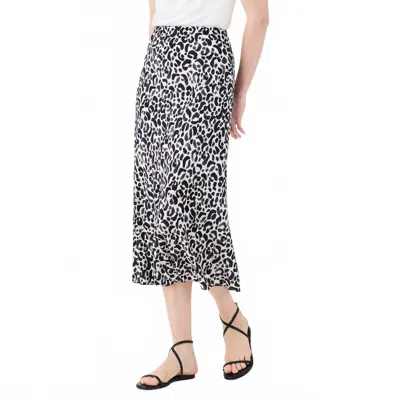 Nic + Zoe Animal Slip Skirt In Onyx In Black