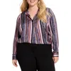 NIC + ZOE NIC+ZOE ANIMAL STRIPE BUTTON-UP SHIRT