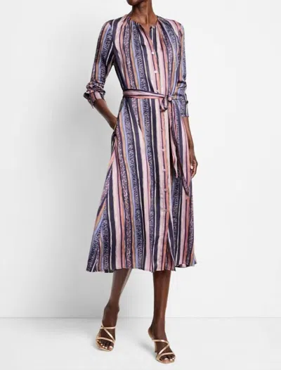NIC + ZOE ANIMAL STRIPE LOREN DRESS IN INDIGO MULTI