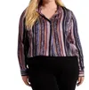 Nic + Zoe Nic+zoe Animal Stripe Button-up Shirt In Multi