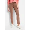 Nic + Zoe Nic+zoe Mid Rise Straight Ankle Jeans In Tandoori In Coffee Bean