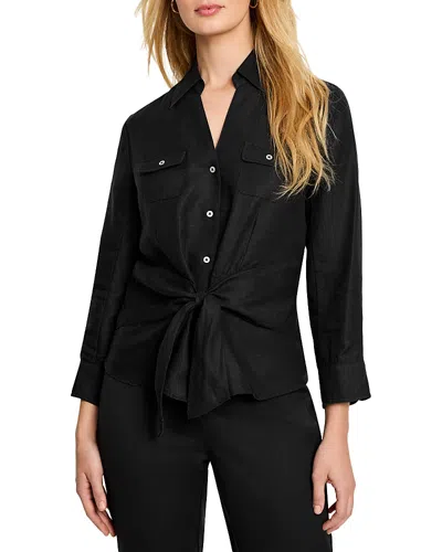 Nic + Zoe Nic+zoe Anniversary Tie Front Shirt In Black Onyx