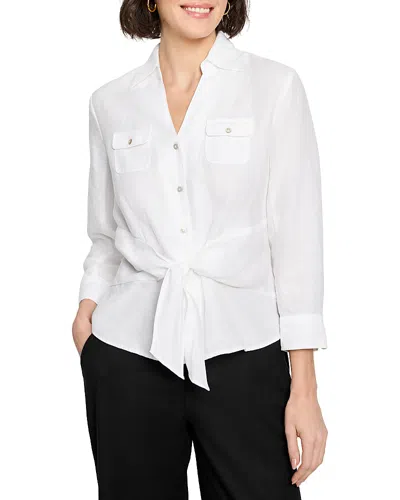Nic + Zoe Nic+zoe Anniversary Tie Front Shirt In Paper White