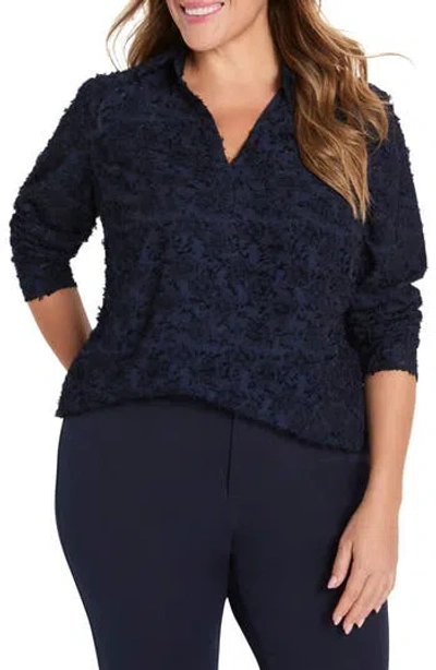 Nic + Zoe Nic+zoe Any Occasion Clipped Jacquard Top In Purple