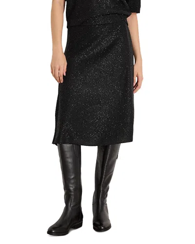 Nic + Zoe Nic+zoe Anytime Sequin Knit A Line Skirt In Black