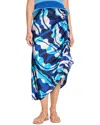 Nic + Zoe Nic+zoe Aqua Surf Asymmetric Side Ruched Skirt In Multi