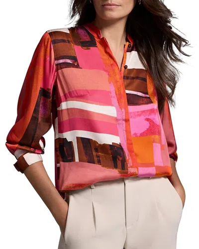 NIC + ZOE NIC+ZOE ARTFUL BLOCKS GLOSSY BLOUSE