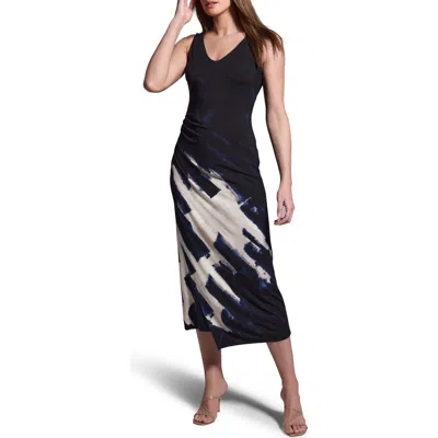 NIC + ZOE NIC+ZOE ASYMMETRIC RUCHED SLEEVELESS MAXI DRESS