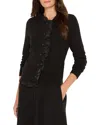 Nic + Zoe Nic+zoe Asymmetrical Ruffled Cardigan In Black