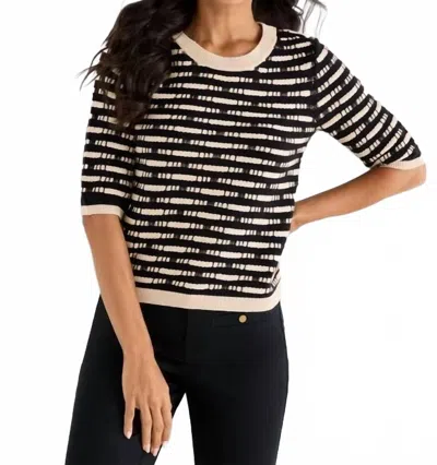 Nic + Zoe Atelier Crewneck Sweater In Black Multi