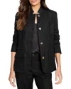 Nic + Zoe Nic+zoe Ava Cotton & Linen Blazer In Black Onyx