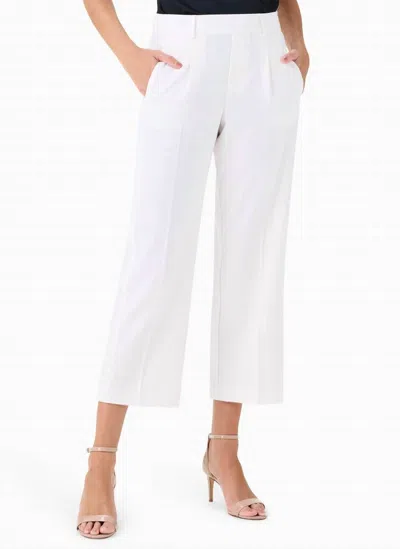 Nic + Zoe Avenue Summer Wide-leg Crop Trousers In Classic Cream In White