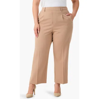 Nic + Zoe Nic+zoe Avenue Wide Leg Ankle Pants In Mochachino