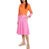 Nic + Zoe Nic+zoe Ayla Long Sleeve Ombré Shirtdress In Pink Multi