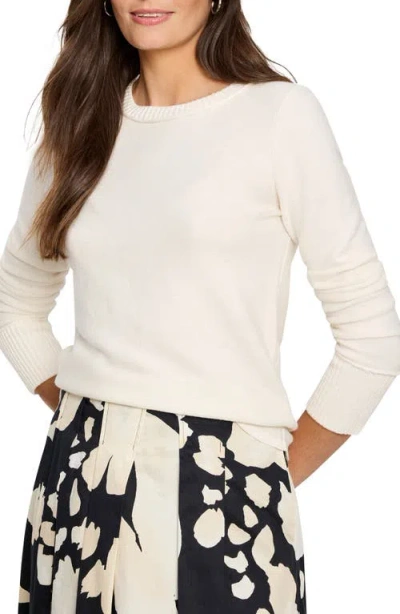 Nic + Zoe Nic+zoe Baby Garter Crewneck Sweater In Classic Cream