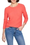 Nic + Zoe Nic+zoe Baby Garter Crewneck Sweater In Guava