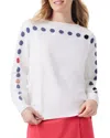 Nic + Zoe Nic+zoe Back To Front Cool Down Dotted Sweater