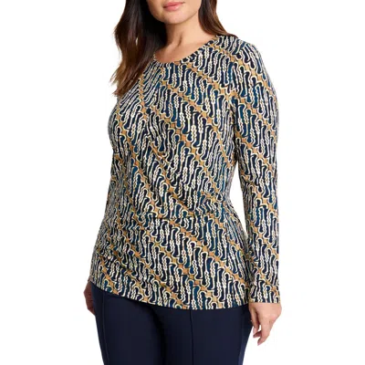 NIC + ZOE NIC+ZOE BATIK PRINT DRAPE JERSEY TOP