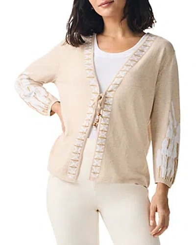 Nic + Zoe Nic+zoe Beach Dune Tie Front Cardigan In Neutral Multi