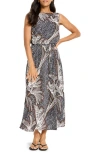 Nic + Zoe Nic+zoe Bianca Doty Palms Sleeveless Maxi Dress In Multi