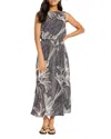 Nic + Zoe Nic+zoe Bianca Doty Palms Sleeveless Maxi Dress In Multi