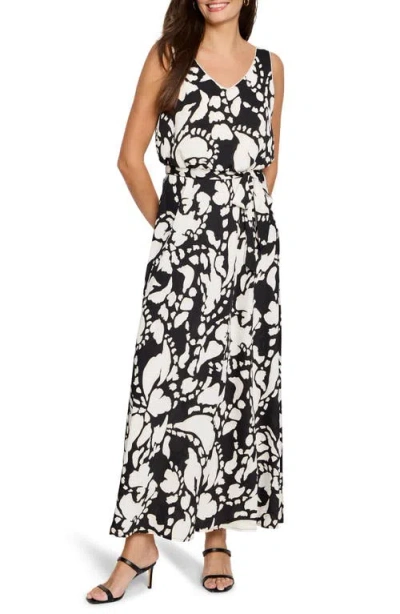 Nic + Zoe Nic+zoe Evening Petal Bianca Maxi Dress In Black Multi