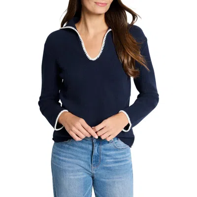 NIC + ZOE NIC+ZOE BLANKET STITCH GETAWAY SWEATER