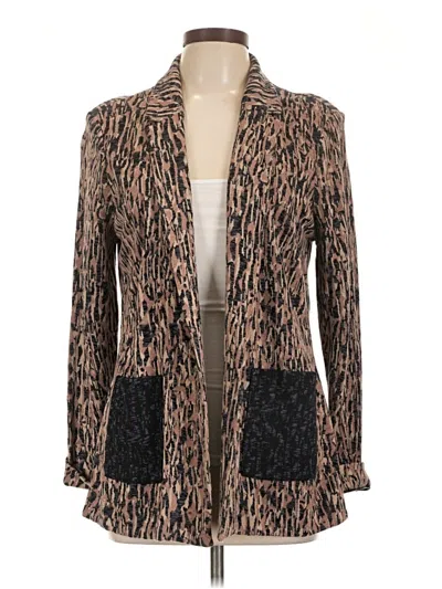 Pre-owned Nic + Zoe Blazer Jacket In Brown